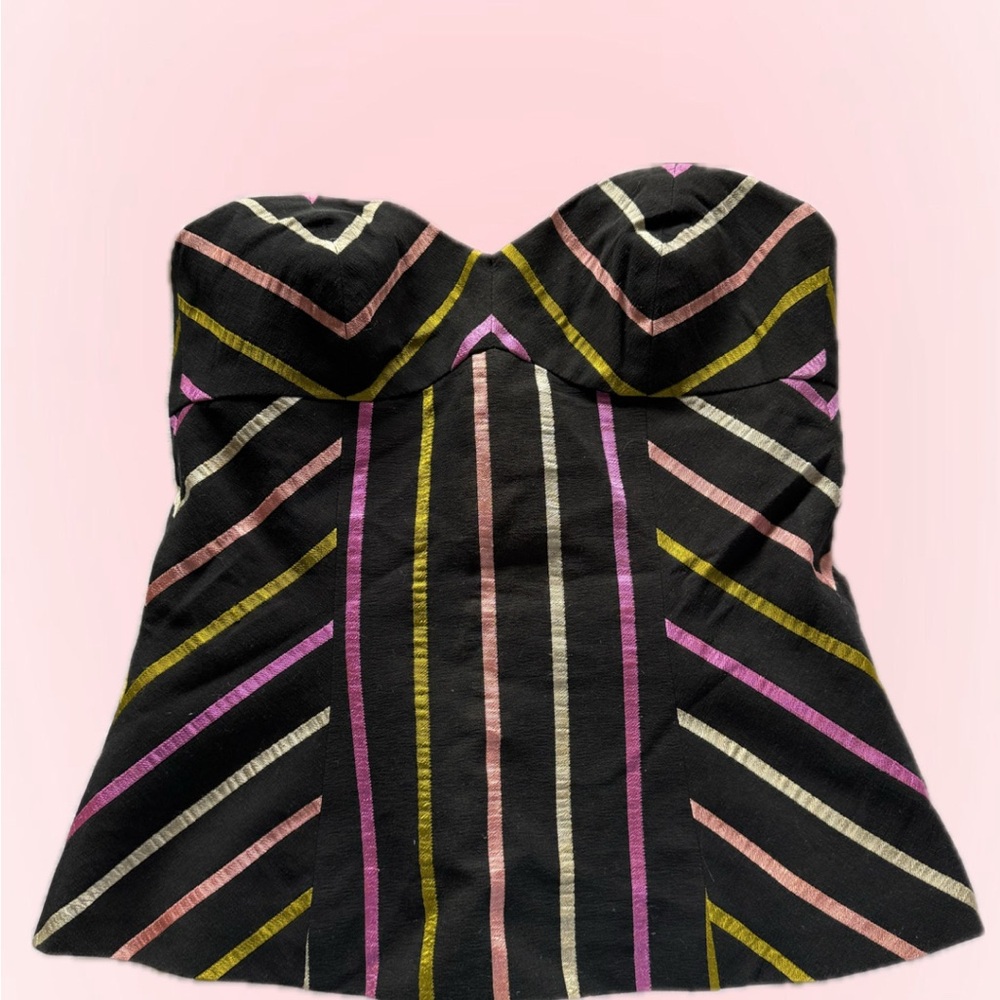 women’s strapless trina turk top;